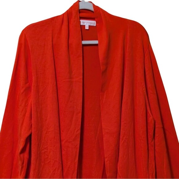 Jude Connally 100% Pima Cotton cardigan women's large orange open front pockets - Picture 9 of 10